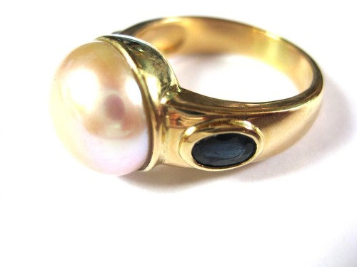 Ring gold 585 with mabe - gold,