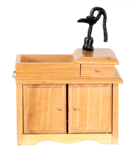 Dolls house oak sink with - dolls,
