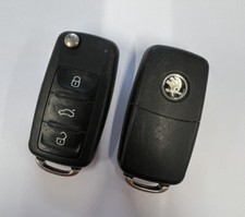 SKODA 3 BUTTON REMOTE FLIP KEY FOB OCTAVIA FABIA ETC! TESTED LOOK  3T0 837 202 L