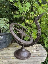 Armillary Sphere Metal Garden Decoration Antique Freestanding Sundial Cast Iron