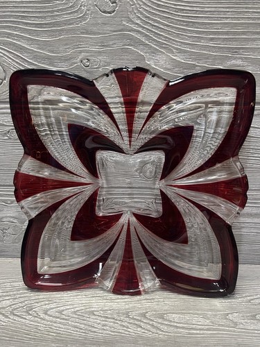 Soga crystal cut glass platter - crystal,