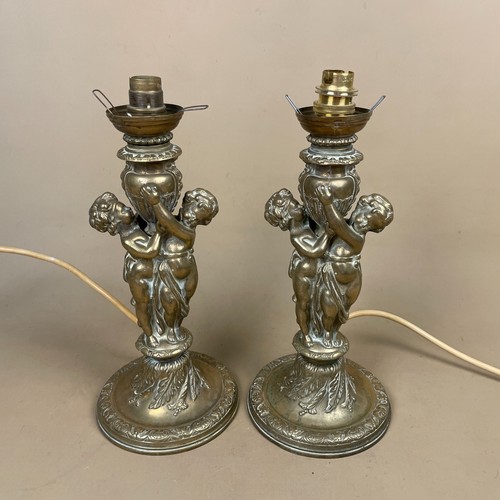 Brass heavy lamps - heavy, pair