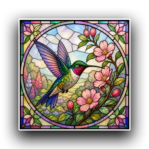 Hummingbird bird square - hummingbird, v2
