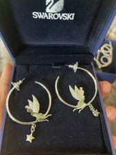Swarovski Tinkerbell Hoop Earrings In Box Vintage Exclusive Design In Asia Rare