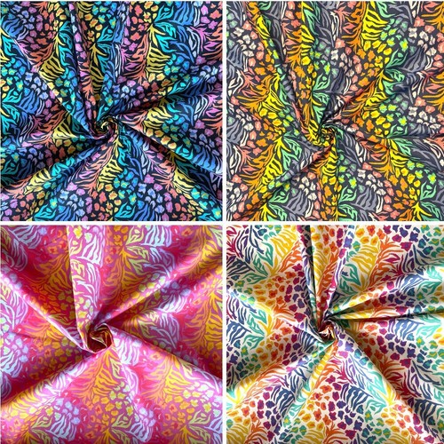 Polycotton fabric wild animal - polycotton,