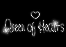 Queen Of Hearts Iron on Hen Night - Slogan 80s Birthday Crystal t shirt Transfer