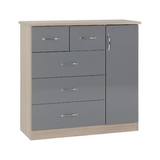 Nevada Grey and Oak 5 Drawer