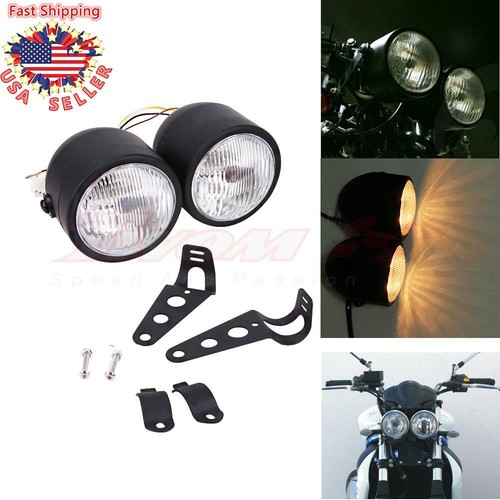 Twin amber front headlight - twin,