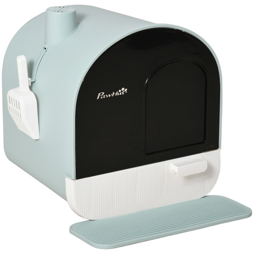 Pawhut hooded cat - cat, tray