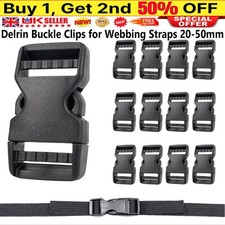 Buckles Clips for Webbing Strap Squeeze Fasteners Delrin Plastic 20-25-40-50mm