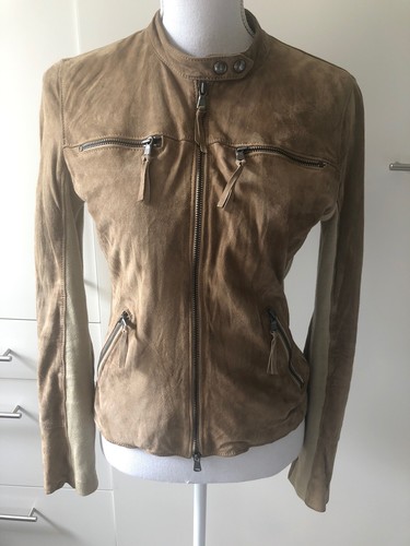 Nerocuoio suede jacket beige - suede,
