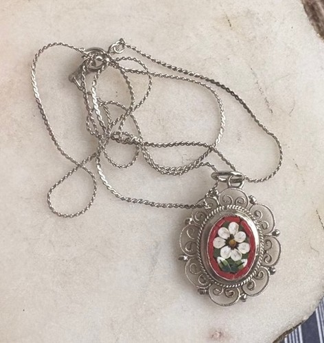 Italian micro mosaic pendant