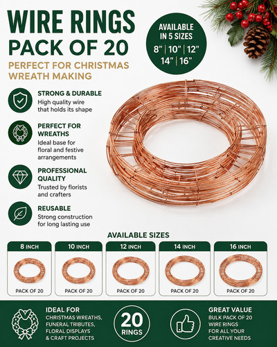 Pack flat wire wreath - 20,
