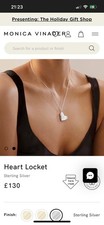 Monica Vinader HEART LOCKET pendant necklace sterling silver NEW Perfect Xmas 🎁