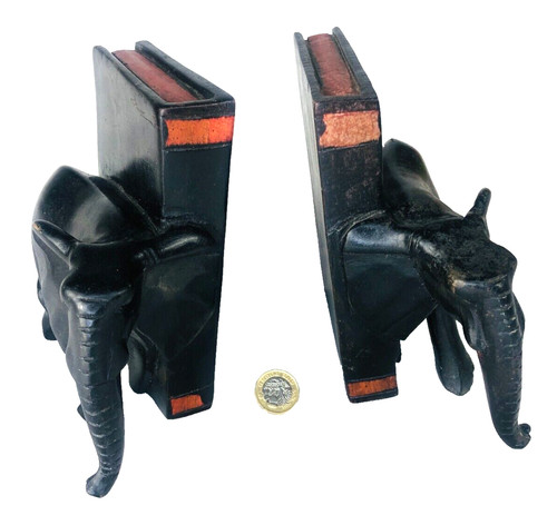 Bookends elephant wood wooden - bookends,