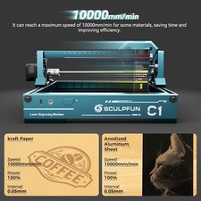 SCULPFUN C1 Mini Laser Engraver, Portable 3W Engraving Machine with 0.04 mm Ultr
