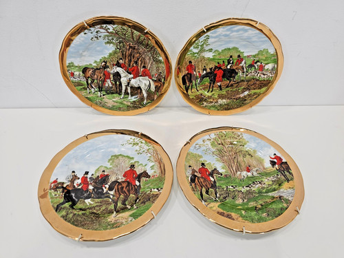 Hunting scene wall plates - scene,