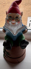 READING GARDEN GNOME. NEW