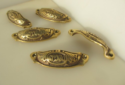 Brass drawer cup handles - drawer,