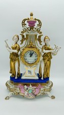 Magnificent Vintage LARGE Sevres Style Goddess Porcelain Gold Gilt Clock