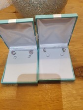DIAMONIQUE QVC Two Pairs of Silver earrings
