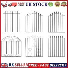 3ft Heavy Duty Metal Garden Gate Door Wrought Iron Pedestrian Gates w/ Fittings