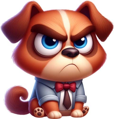 Funny grumpy puppy dog wall - funny,