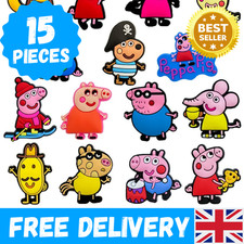 Peppa Pig Charms Fits Crocs SET OF 15 Shoe Clog Charms Jibbitz Charms Waterproof