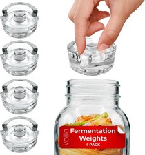 4 Pack Glass Fermentation Weights Wide Mouth Jar Preserver with Easy-Grip Handle