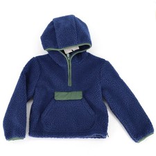 Save The Duck Toddler Navy Warm Teddy Long-Sleeve 1/4-Zip Hooded Jacket Size 4
