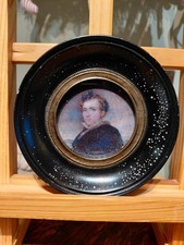 Antique Miniature Portrait Of