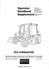 JCB 2CX AIRMASTER SUPPLEMENT OPERATOR MANUAL REPRINTED COMB BOUND
