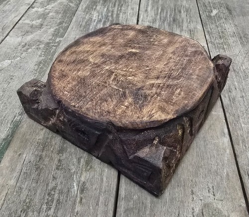 Carved wooden pedestal - pedestal, base
