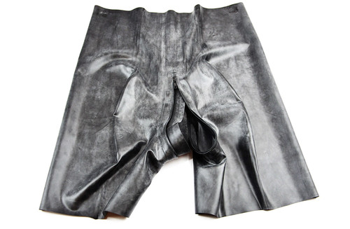 Latex shorts bermuda crotch - latex,