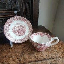Tea Cup By Myotts "Country Life" Made In England Fine Staffordshire Ware Red