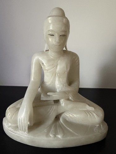 100 year old alabaster - alabaster, buddha