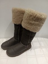 UGG Brown FAUX Fur Lined Tall BOOTS Size Uk 5.5