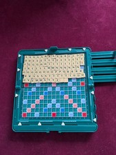 Vintage Pocket Travel Scrabble Magnetic Hardcase integral racks & letter storage