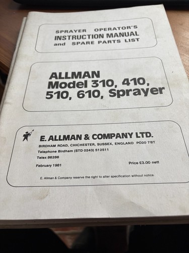 Allman sprayer model 310 - sprayer,