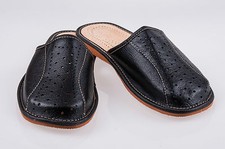 Mens Leather Slippers Mules