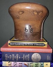 Vintage Wooden Hat Mold Puzzle Block Dark Academia Millinery Christmas Display