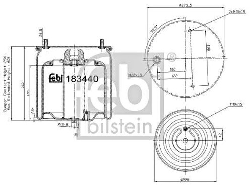 Febi front left air suspension - febi,