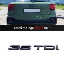 35 TDI logo emblem for Audi rear trunk glossy black 155x20MM 