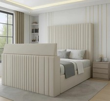 Plush Velvet High Headboard TV