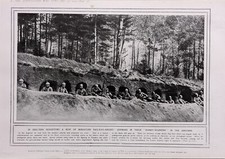 1914 WWI WW1 PRINT GERMANS IN DEEP DUG OUTS IN THE ARGONNE