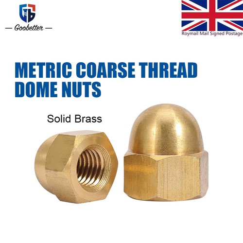 Solid brass dome nuts - brass, for