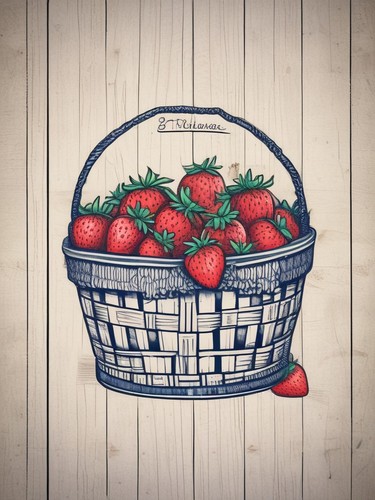 Strawberry basket farmhouse - basket,