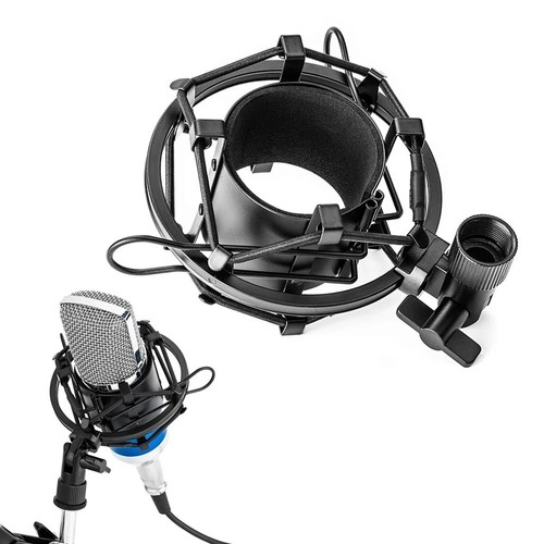 Black universal microphone - black,