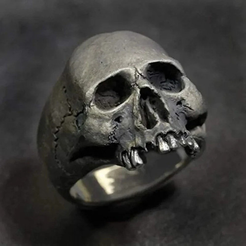 Vintage gothic skull ring - skull,