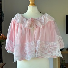 Vtg Bed Jacket UK 14 60s Pink